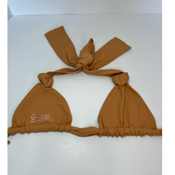 NWT Stone Fox Swim Isobel Minimalist Bikini Top Adjustable Sandstone size Small - Picture 6 of 16